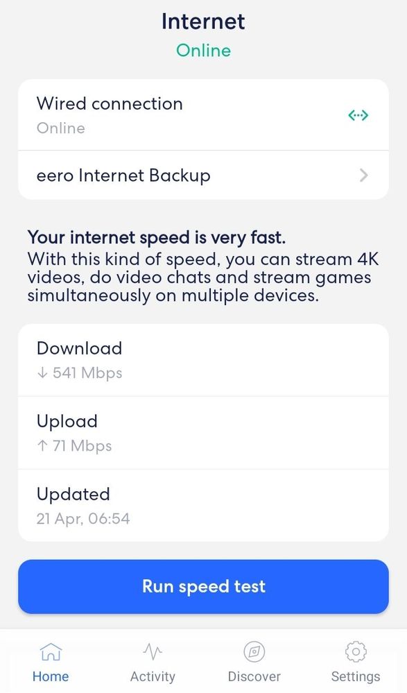 eero 6+ gateway router speed test